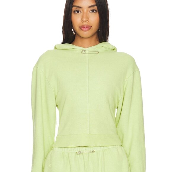 NEW SAMI MIRO Women's Mini Safety Pin Pullover Hoodie Matcha(Green) Size S - Picture 2 of 6